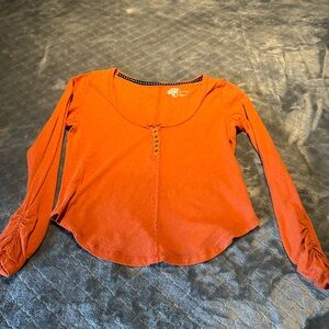 Pilcro long sleeve orange tee -size Nedium